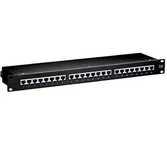 Equip Patchpanel 24x Rj45 Cat6  19" 1he Schwarz Premium