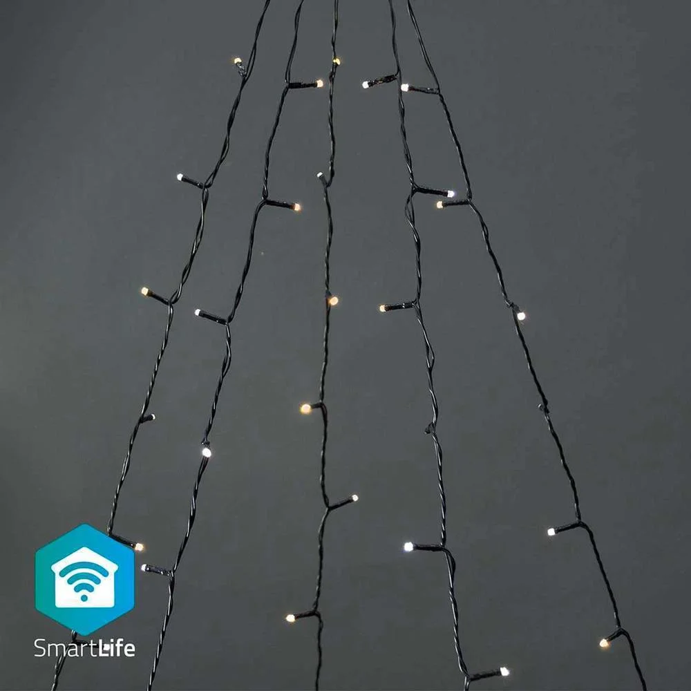 Iluminação Decorativa Nedis Smartlife Wi-Fi Warm To Cool White | 200 Leds | 5x4m | Android / Ios