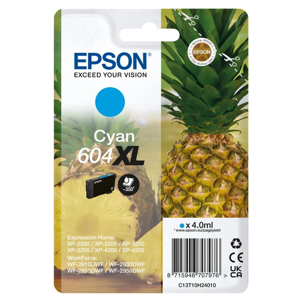 Singlepack Cyan 604XL Ink