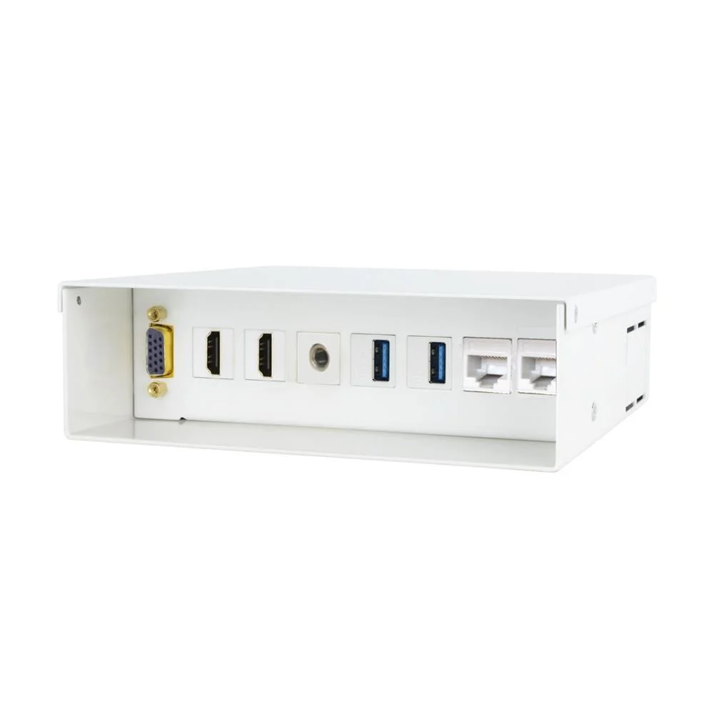 Caixa de Parede Multimédia Ewent Ew1555 Network Vga + 2xhdmi + Áudio + 2xusb + 2xrj45, Branco