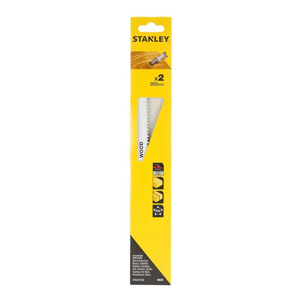 Pack 2 Folha Serra Sabre 30,5cm Corte Grosso e Reto Sta21252-Xj Stanley