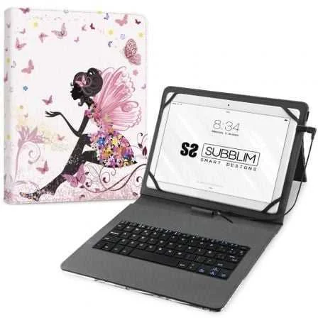 Teclado Bluetooth com Suporte para Táblete Subblim Subkt1-Usb052 Qwerty Espanhol Multicolor Espanhol