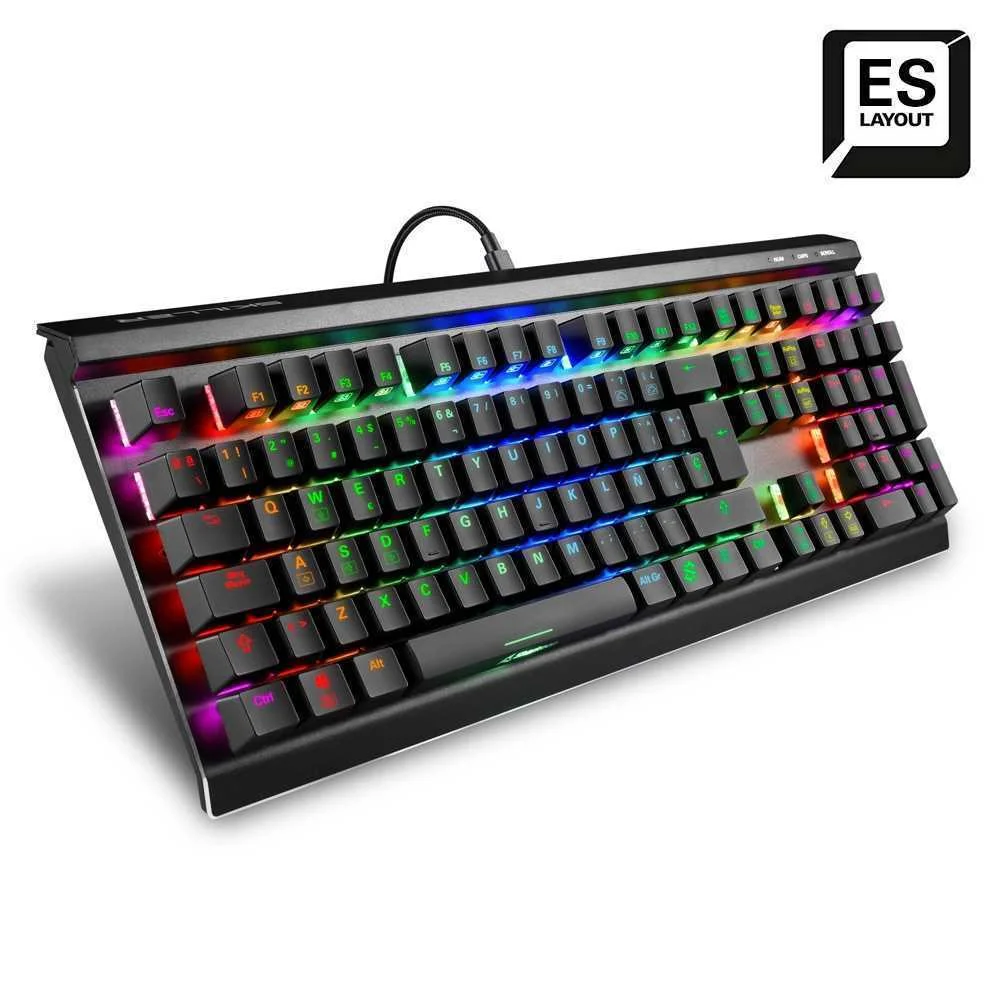 Teclado Gaming Sharkoon Skiller Sgk60 RGB Preto Qwerty Espanhol 