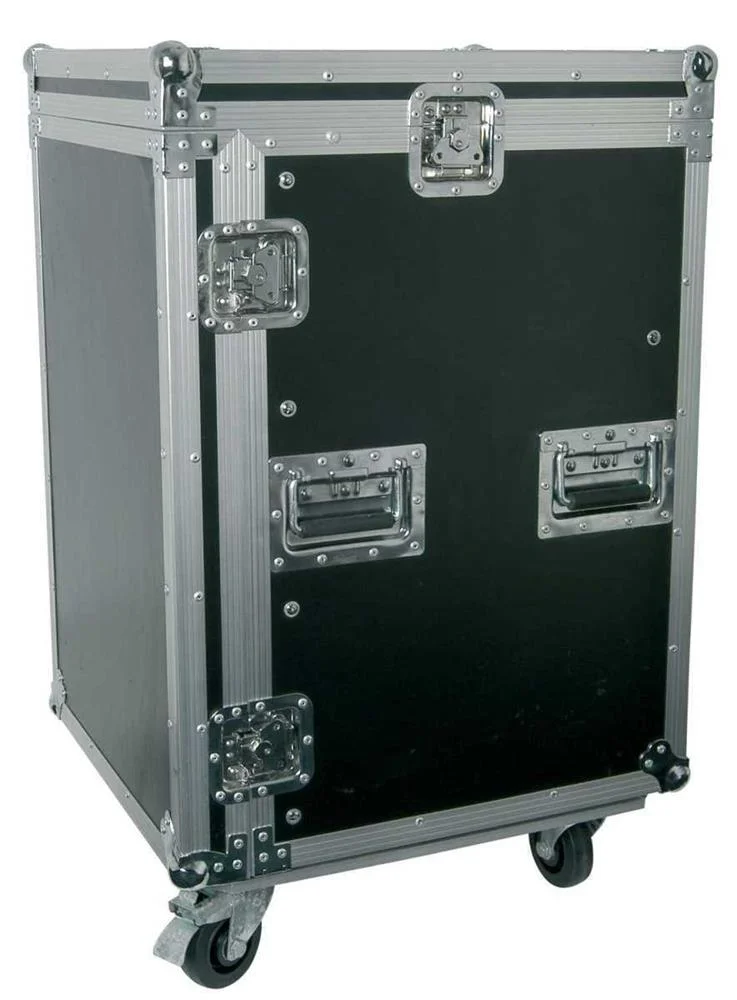 16U 19" rack case with wheels"