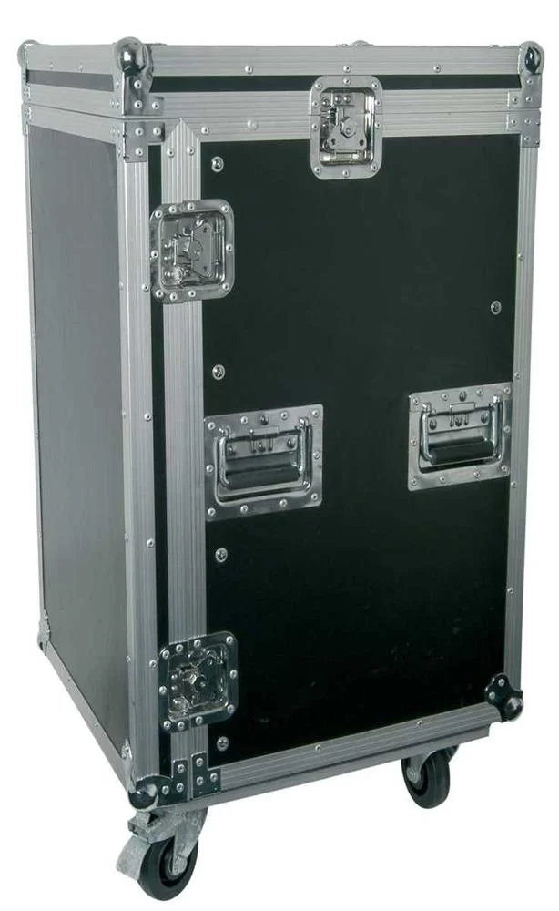 16U 19" rack case with wheels"