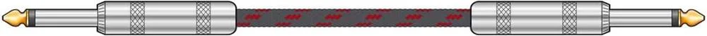 Classic Braided Guitar Lead Black/Red 6.0m