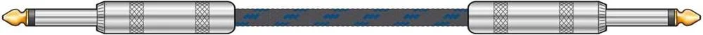 Classic Braided Guitar Lead Black/Blue 6.0m