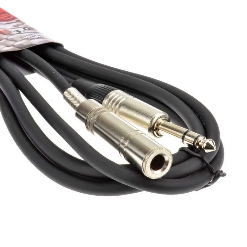 Classic Audio Lead 6.3mm Plug - 6.3mm Socket 3.0m