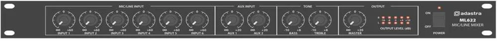 Misturador Ml622 6 Mic + 2 Aux Rack Mixer 1u