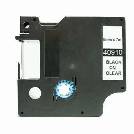 Fita Compatível Dymo D1 40910 - 9mm X 7 Metros Preto/Transparente S0720670