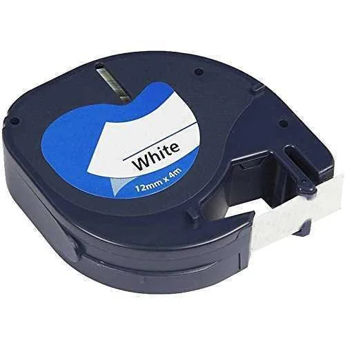 Fita Compatível Dymo LETRATAG 91201 - 12mm x 4 me.