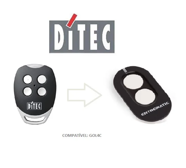 Comando ORIGINAL DITEC ZEN4C 433 MHz (4 Canais)