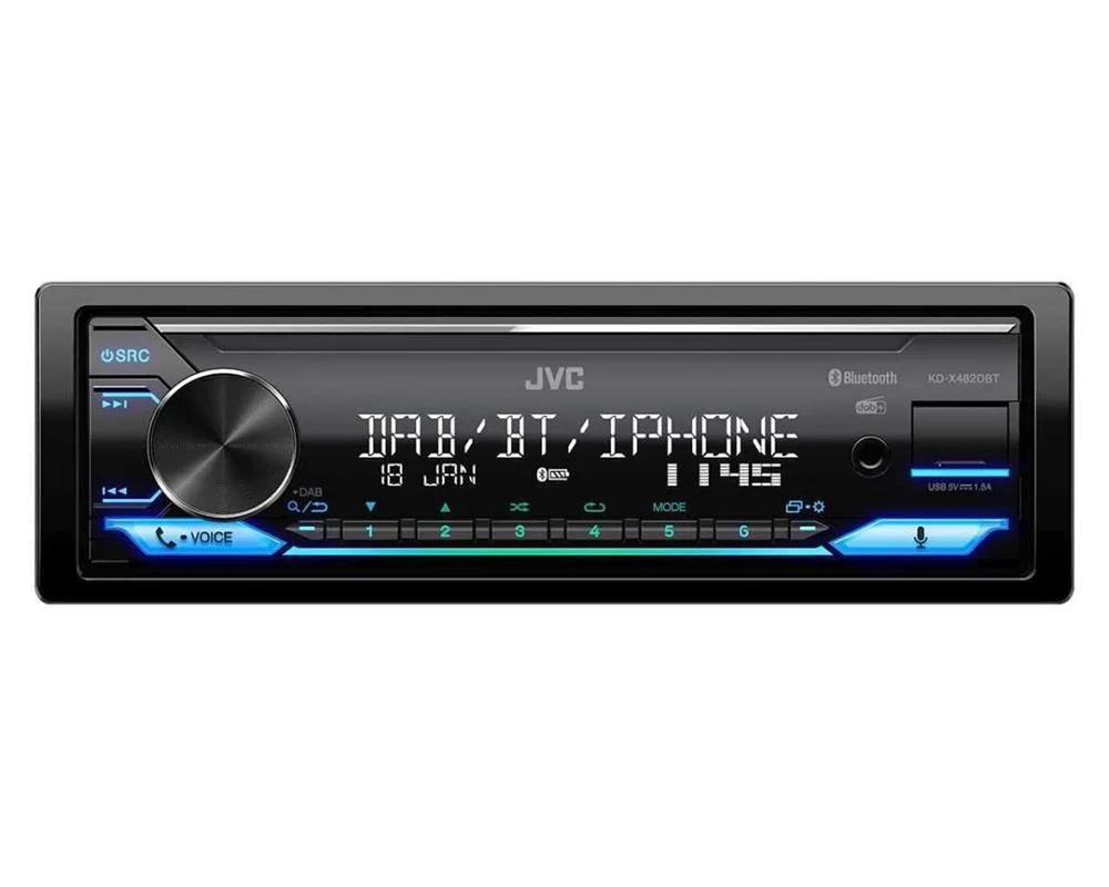 Auto Rádio KD-X482DBT 4x 50W Bluetooth FLAC/WAV/W.