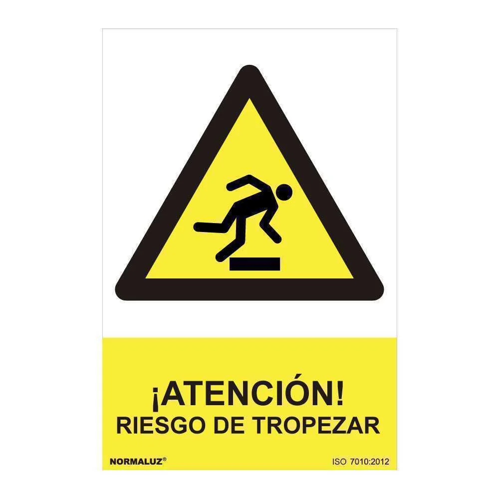 Sinal Informativo "Atencion Riesgo de Tropezar" (Pvc 0.7mm) 30x40cm Normaluz
