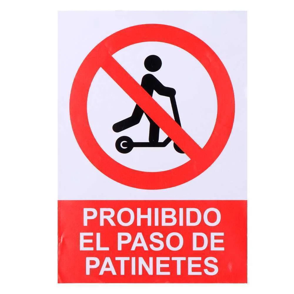 Sinalização Adesiva "Prohibido El Paso de Patinetes" 21x30cm Normaluz