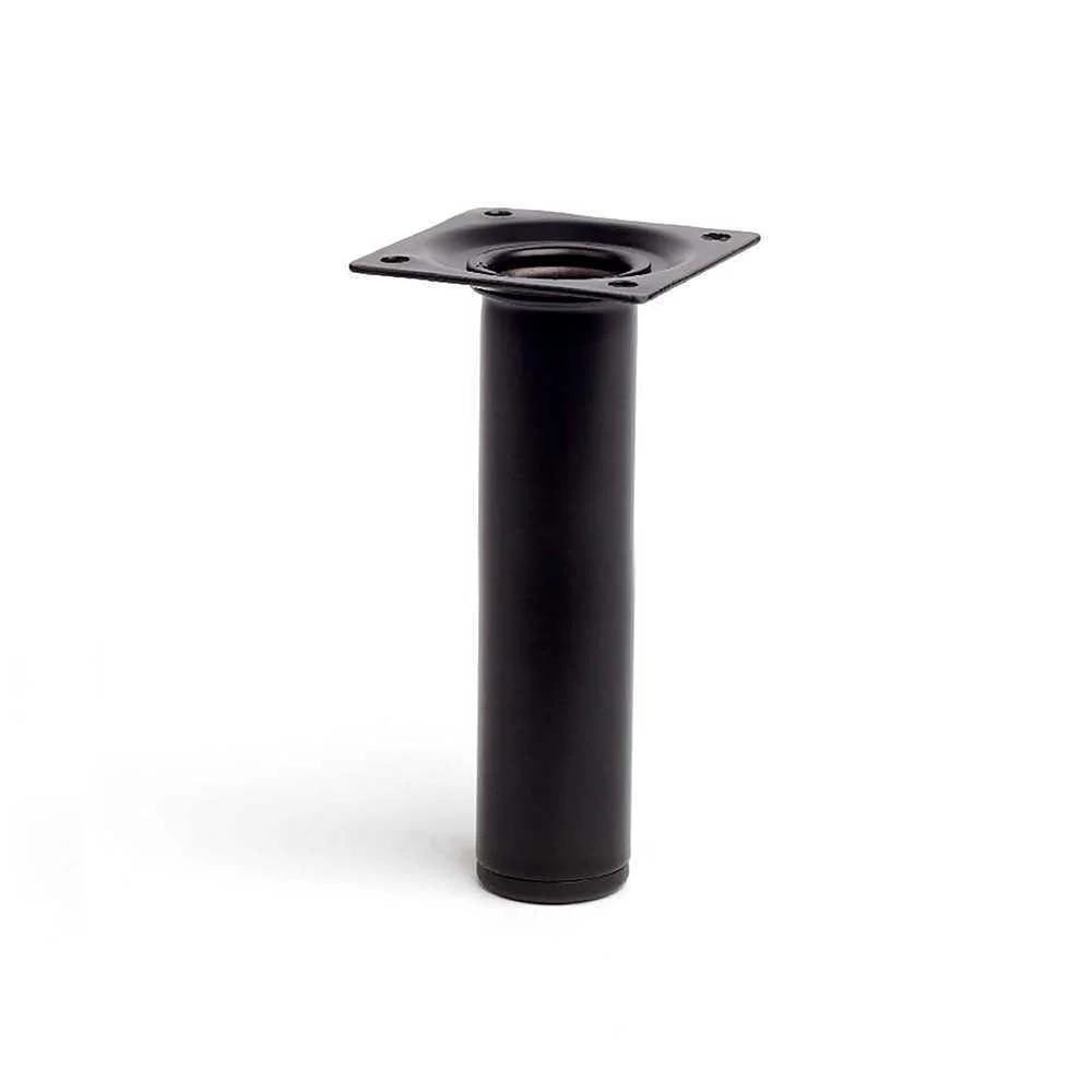 Pé Cilíndrico de Aço. Cor Preto Mod. 401g. Medida.