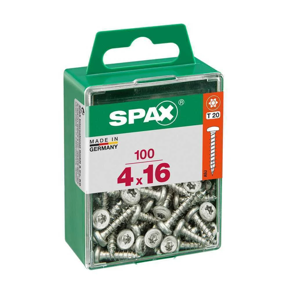 Caixa 100 Unid. Parafuso Madeira Spax Cab. Redonda Wirox 4,0x16mm Spax