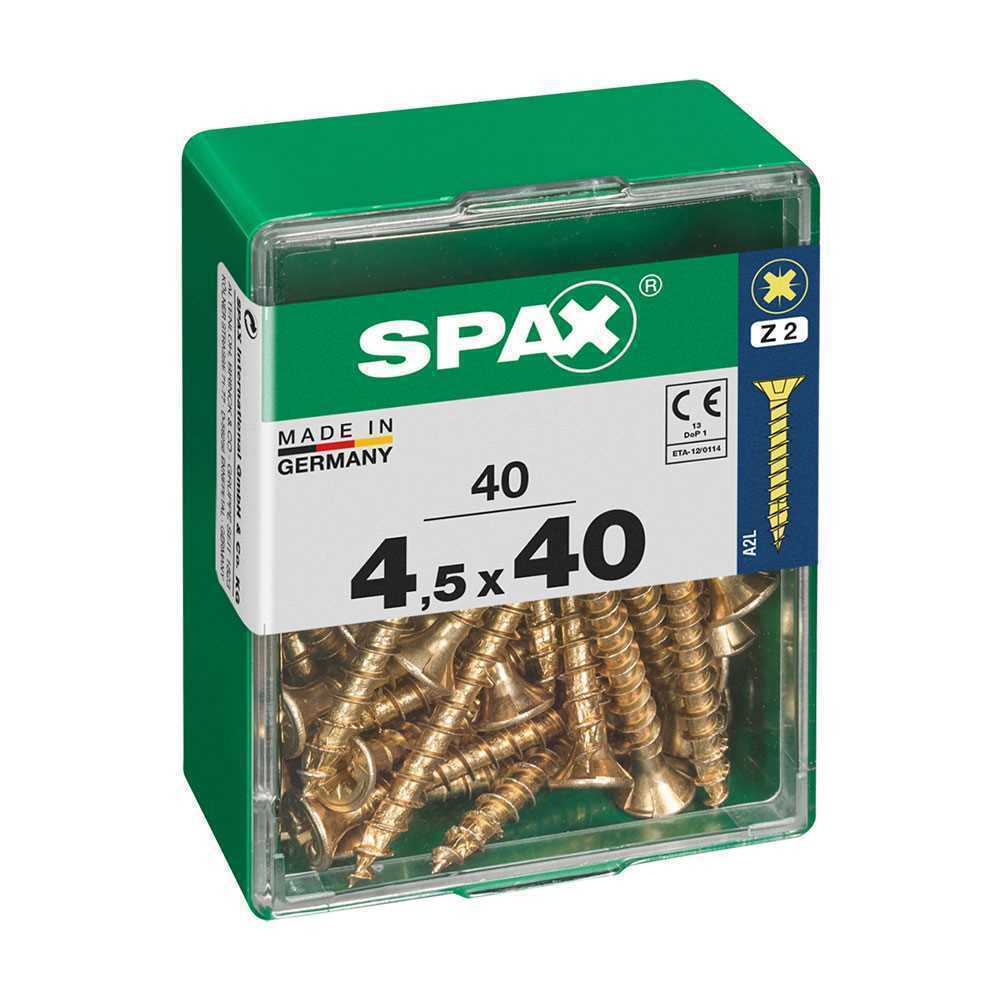 Caixa 40un Parafuso Madeira Spax Cab. Plana Yello.