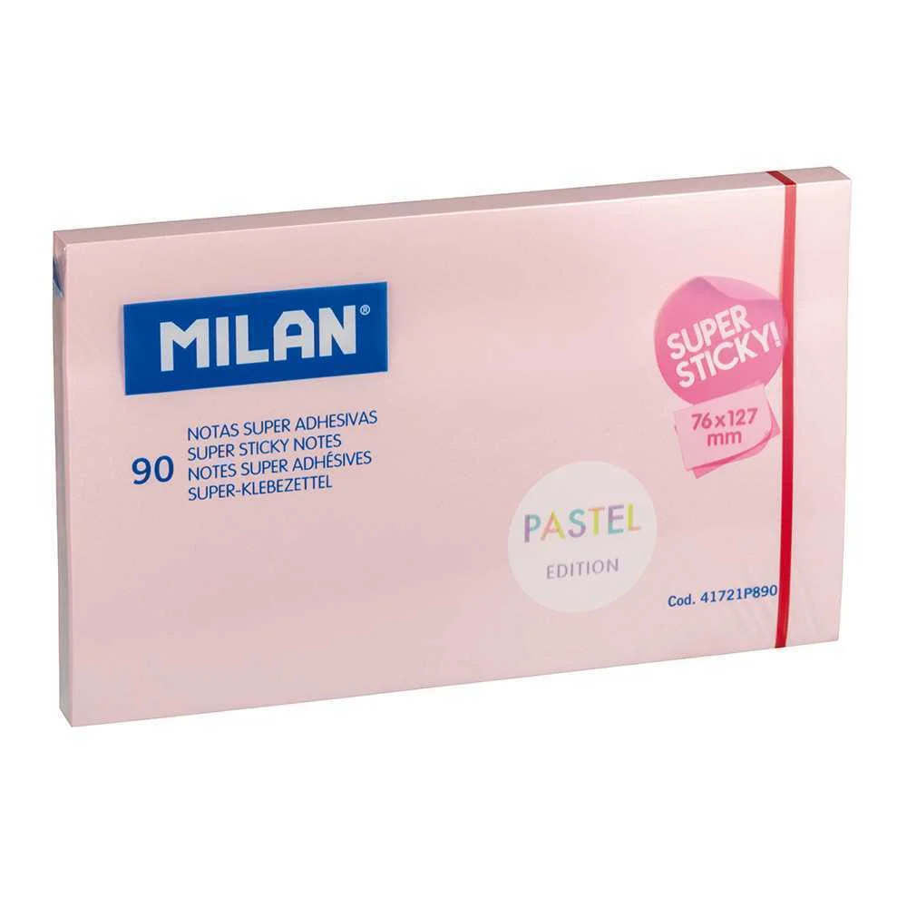 Bloco de 90 Notas Super Adesivas Rosa Pastel 76x1.