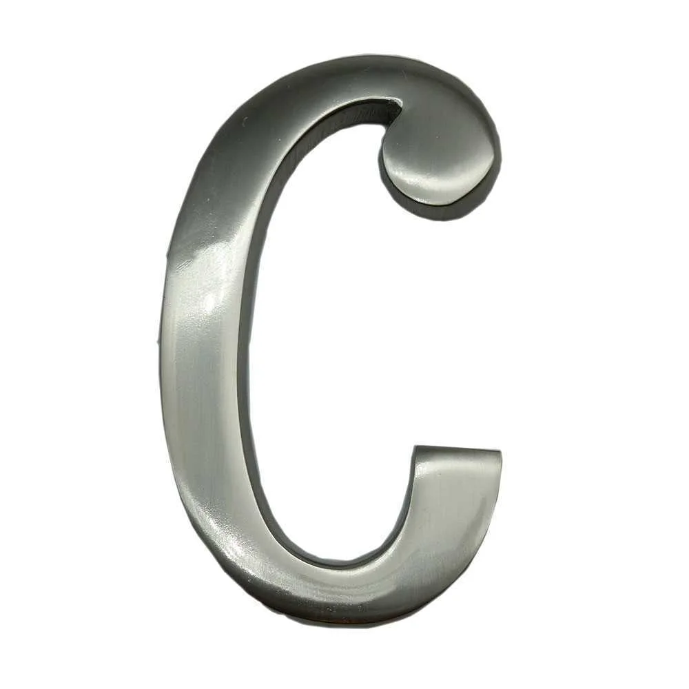 Letra C Niquel Mate 10cm Fixação Invisível Edm