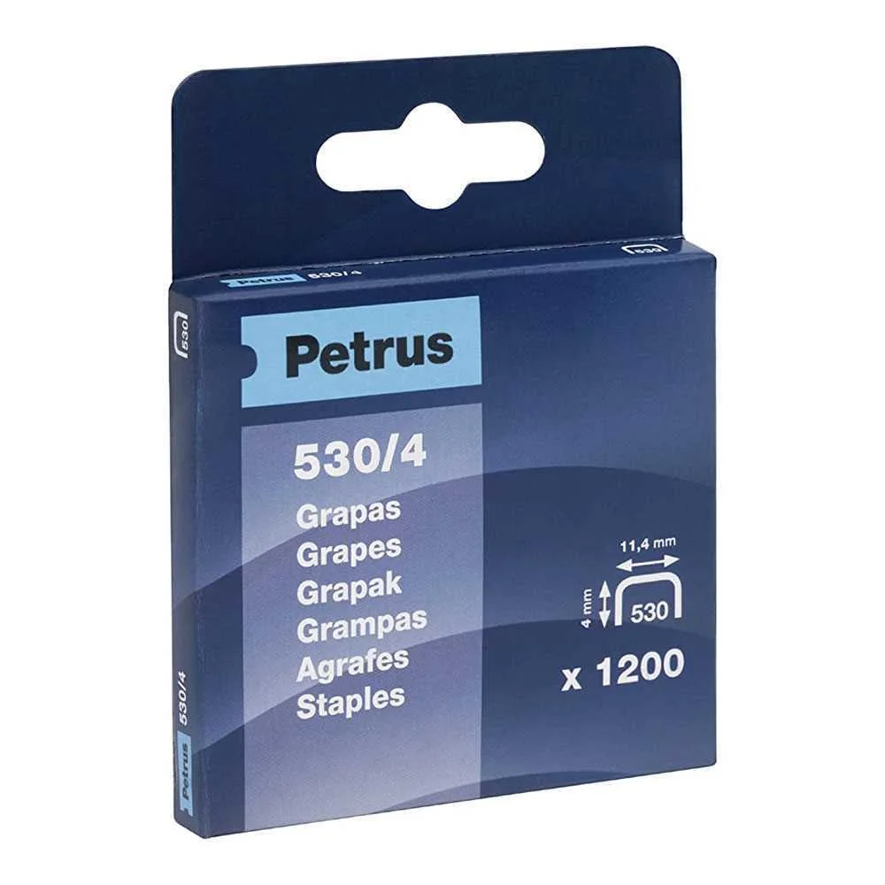 Caixa 1200 Agrafos Mod. 530/4mm 77512 Petrus