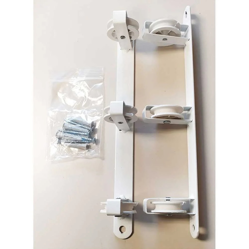 Estendal de Parede Basic C/3 Poleias Branco 37x5x5cm