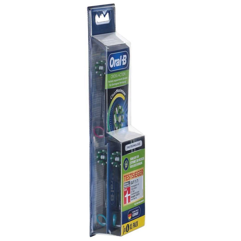 Oral-B Cross Action Eb50-6 (Clean Maximiser) Replacement Electric Toothbrush Heads Xl 6 Pc(S) Black