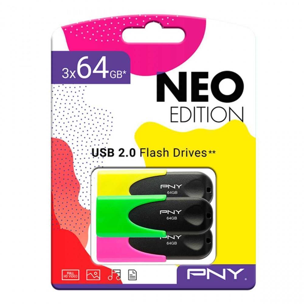 Memória USB PNY 64 GB (3 uds)