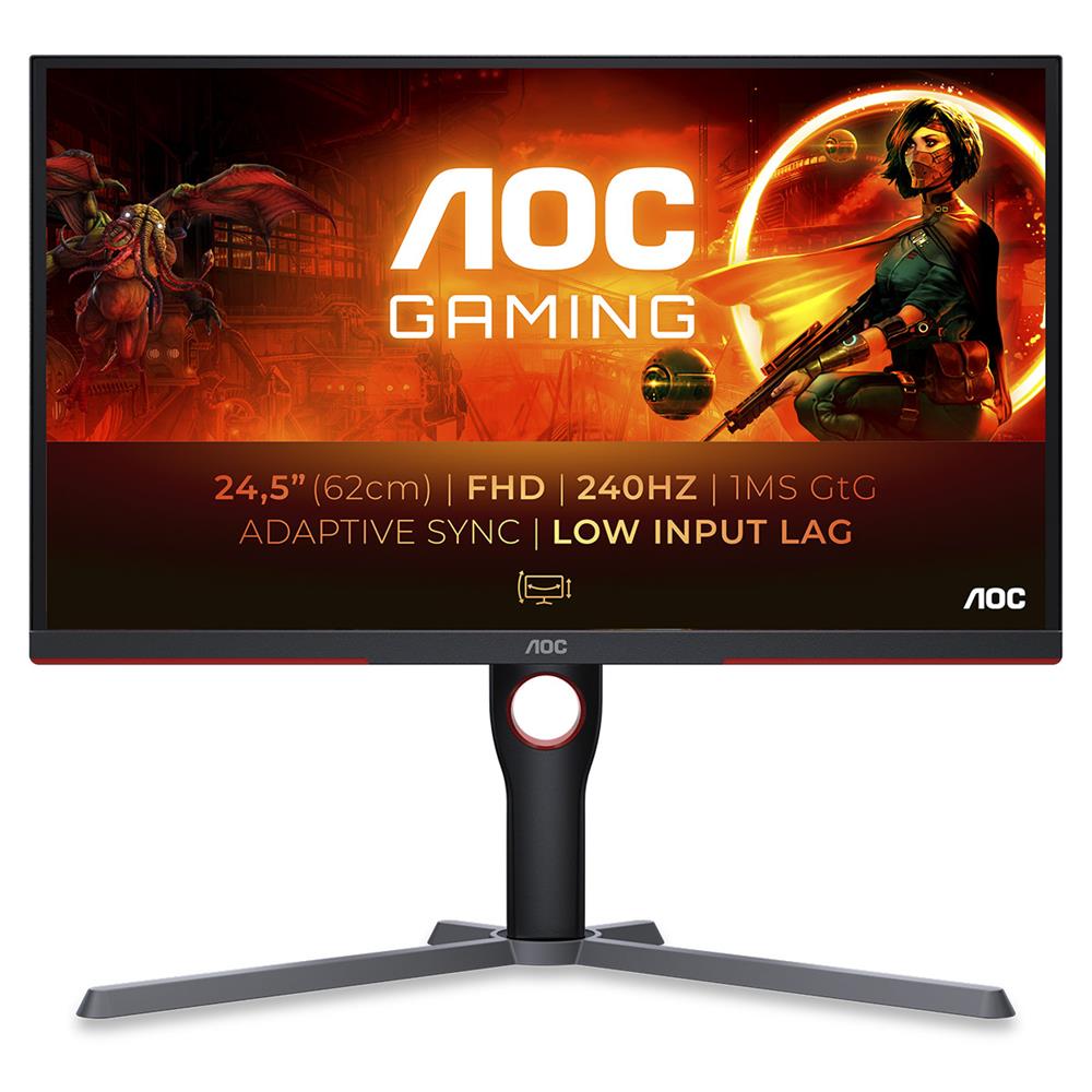 Monitor Gaming Va 24.5" 25g3zm Full Hd Preto, Vermelho - Aoc