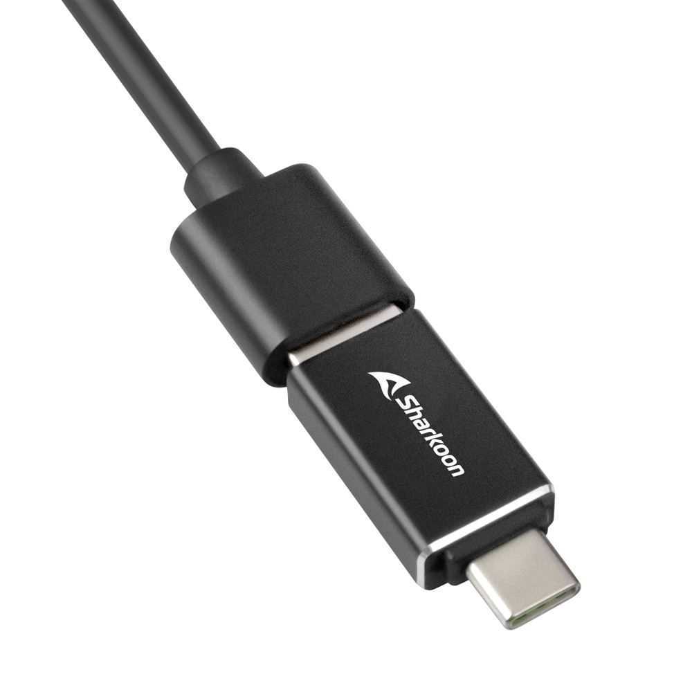 Hub Usb Sharkoon 3x3.2 Gen 1 + Rj45  Aluminio Negro