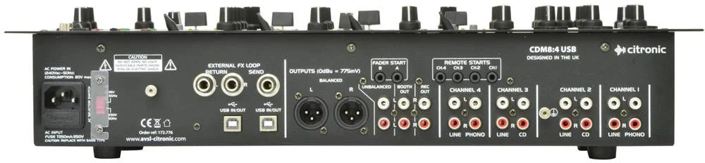 CDM8:4 USB 14 - INPUT 19" RACK DJ MIXER