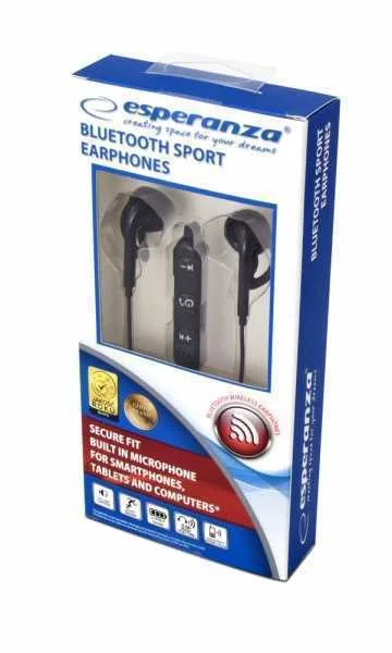 Auriculares Bluetooth Desportivos Eh187k Preto - Esperanza