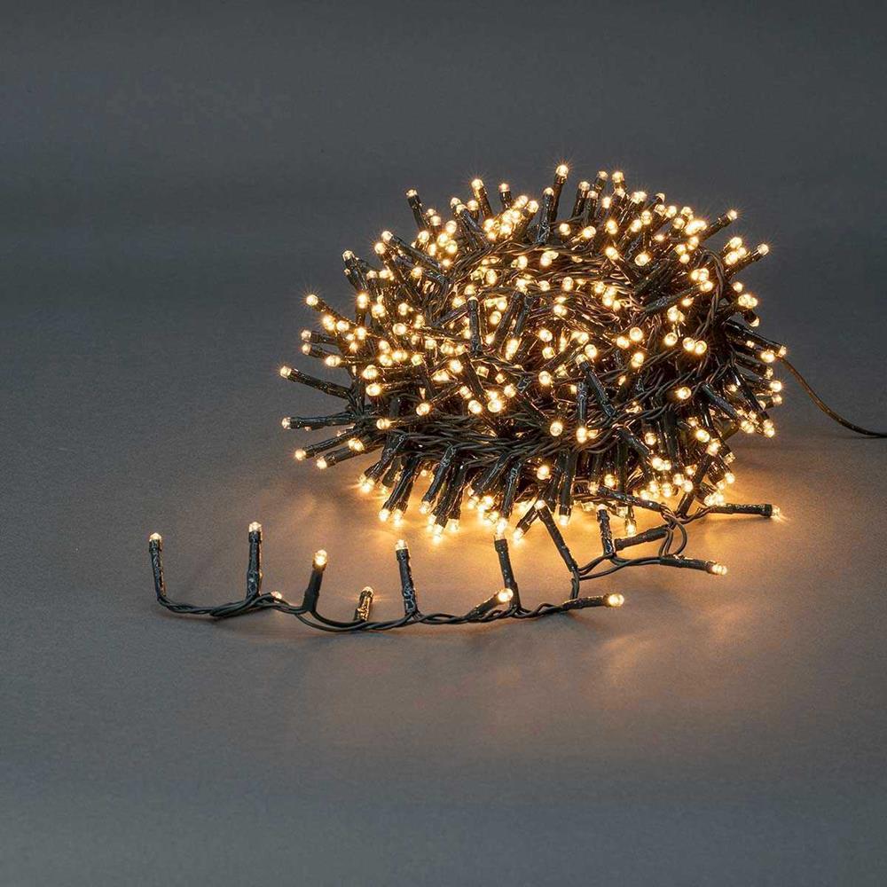 Iluminación Navideña | Clúster Compacto | 700 Led's | Blanco Cálido | 14.00 M | Efectos de Luz: 7 | 