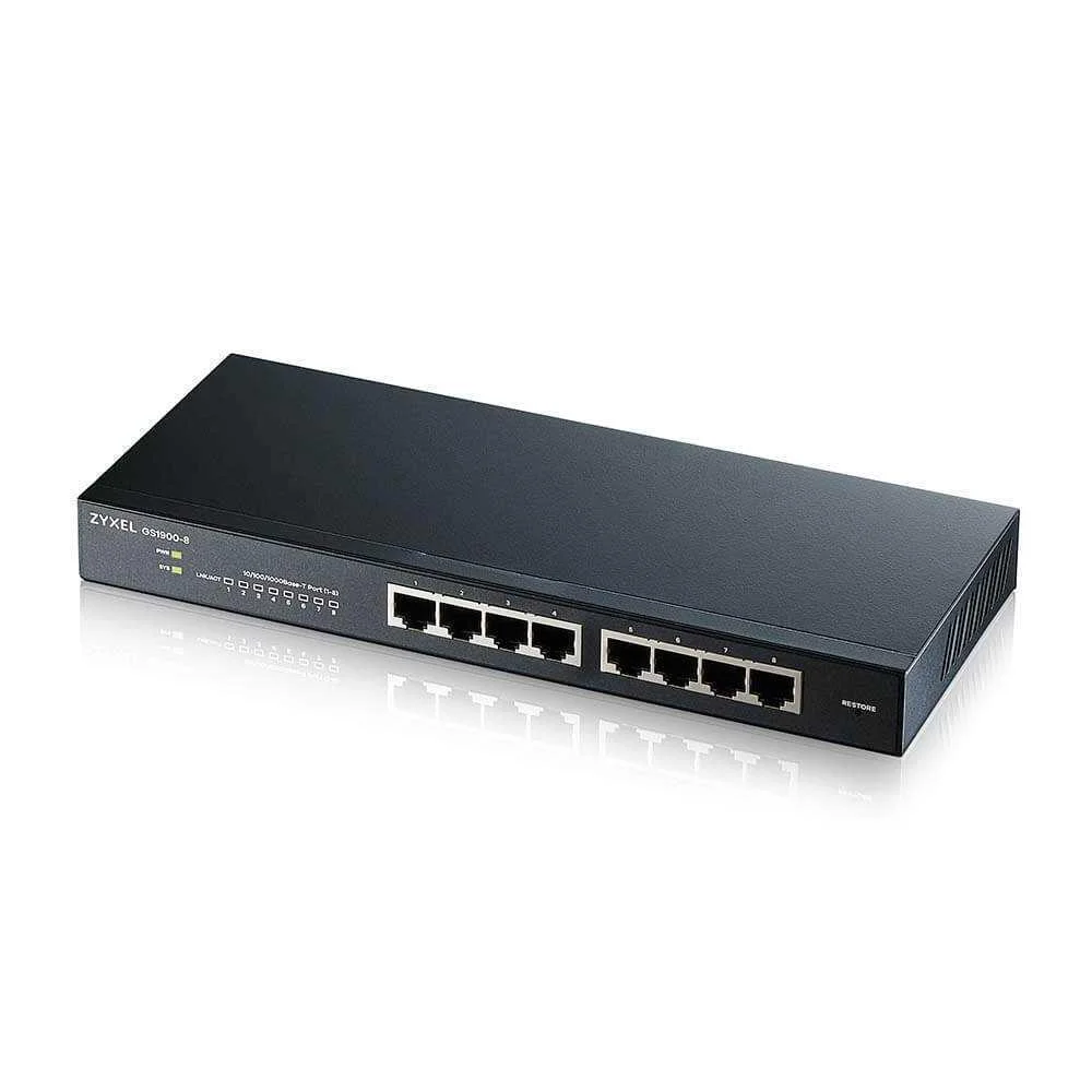 Zyxel Gs1900-8 Managed L2 Gigabit Ethernet (10/100/1000) Black