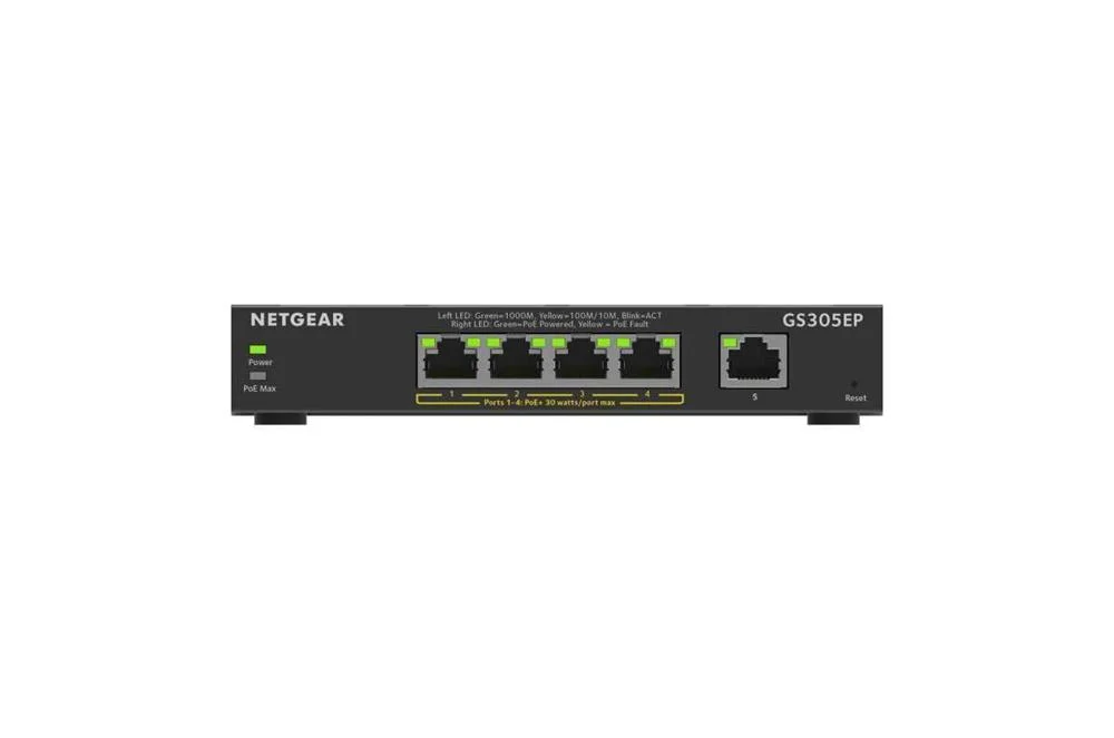 Netgear 5-Port Gigabit Ethernet Poe+ Plus Switch .