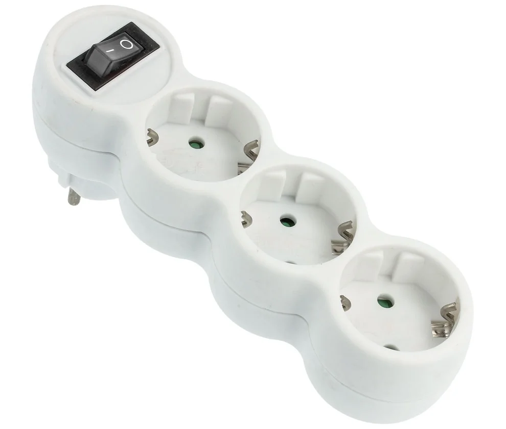 Distribuidor de Red Schuko Con Interruptor 1e:3s