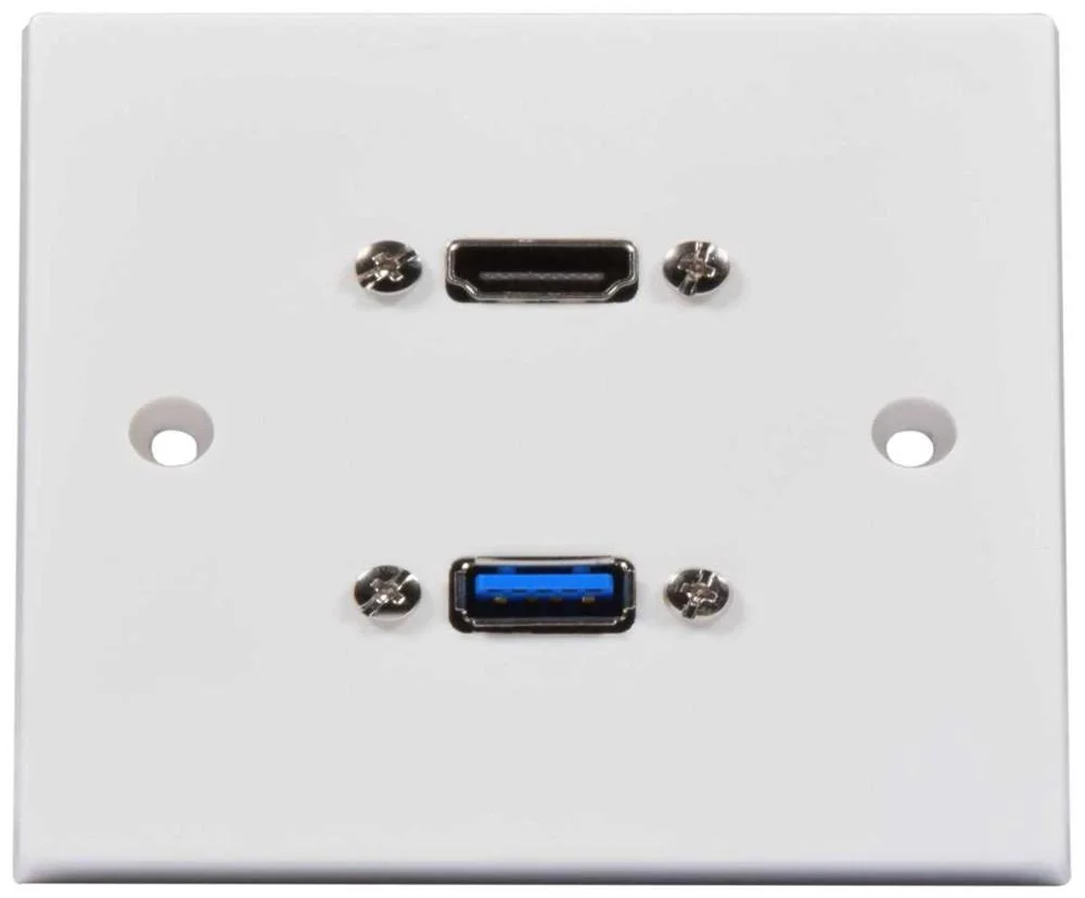 Multimedia Wallplate With 8k Hdmi And Usb3.0 Sockets
