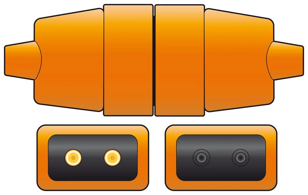 Borracha 2pin 10a laranja