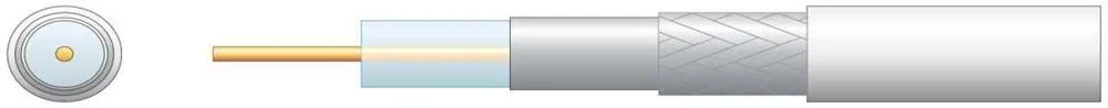Eco Rg6 Air Spaced Pe Coaxial Cable With Aluminum Braid - 100m White