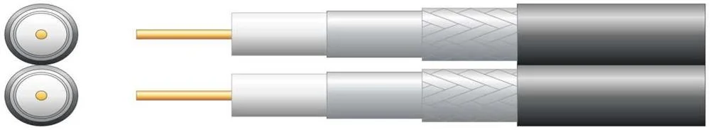Eco Twin Rg6 Foamed Pe Coaxial Cable With Al Braid - 250m Black