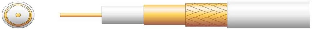 100u Foamed Pe Coaxial Cable With Cca Braid - 100m White