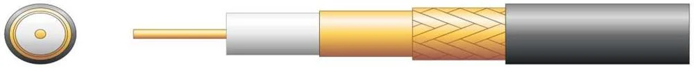 100u Foamed Pe Coaxial Cable With Cca Braid - 100m Black