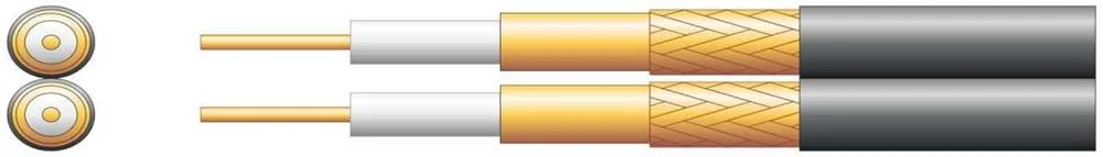 Twin Sat/Cctv Foamed Pe Coaxial Cable With Cu Braid - 100m Black
