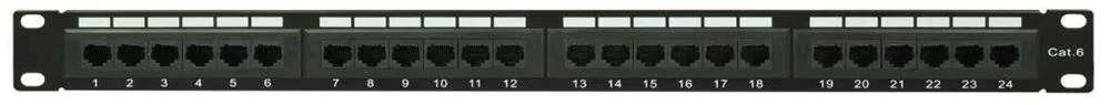 Painel de patch de 24 portas CAT6 IDC 1U + Gerenc.
