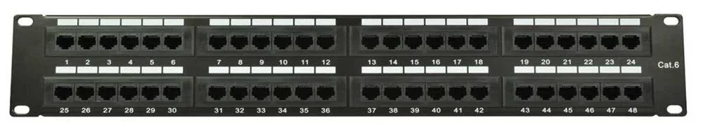 48-Port Cat6 Idc Patch Panel 2u + Cable Management