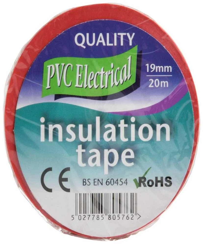 Fita de isolamento elétrico PVC20R. 20m. vermelho