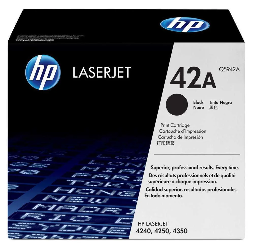 Hp Cartridge No 42a Hp42a Hp 42a Black Schwarz (Q5942a)
