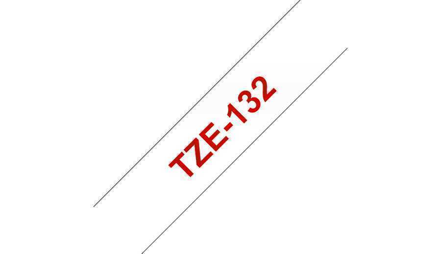 Brother Laminated Tape Tze-132 - Red On Clear