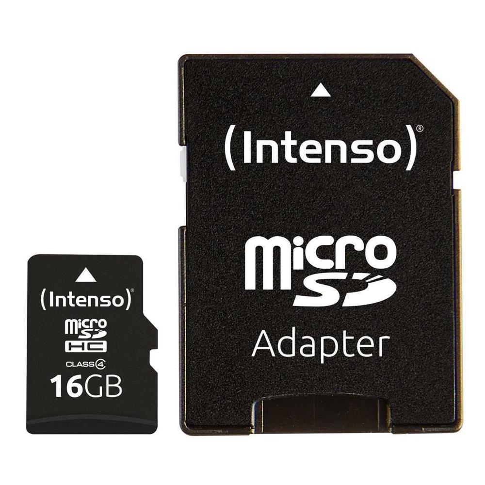 Memória Micro Sd 16gb Intenso Cl4 + Adapt. Sd