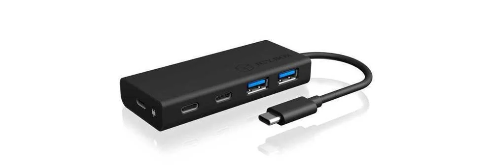 Hub  4-Port Icybox Usb 3.0 Hub Type-C Zu 2xtype C-> 2xtype a Extern Retail
